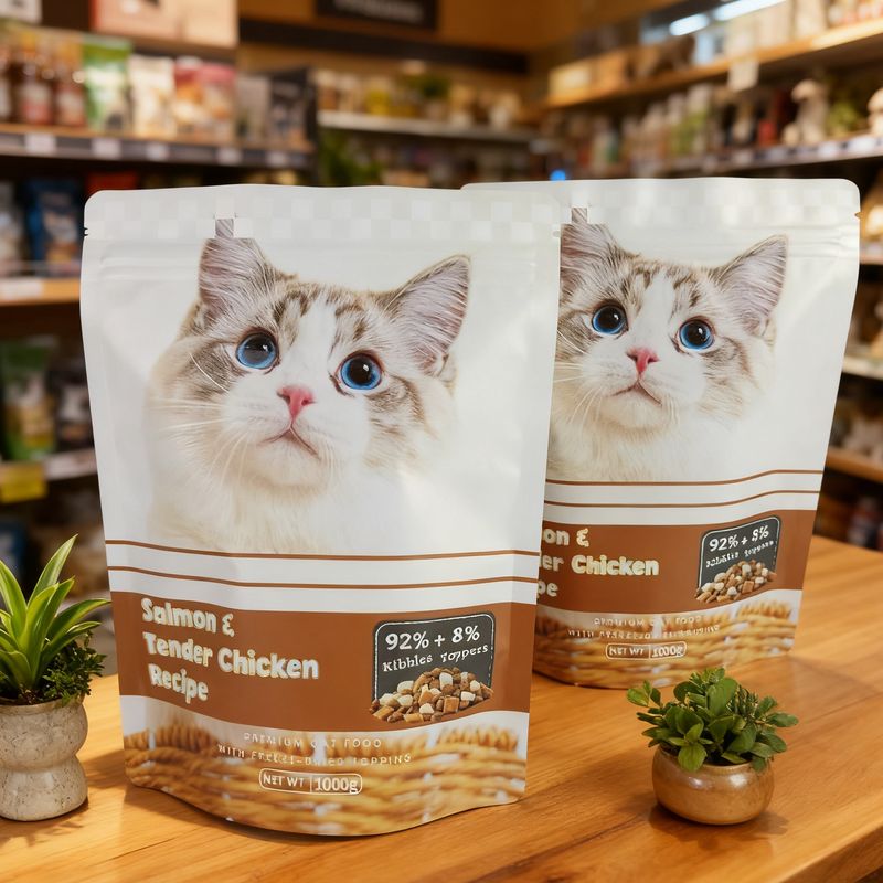 Custom Printing Doypack Zipper Pouch Factory Aluminum Foil Cat Food Packaging Bag Litter Use