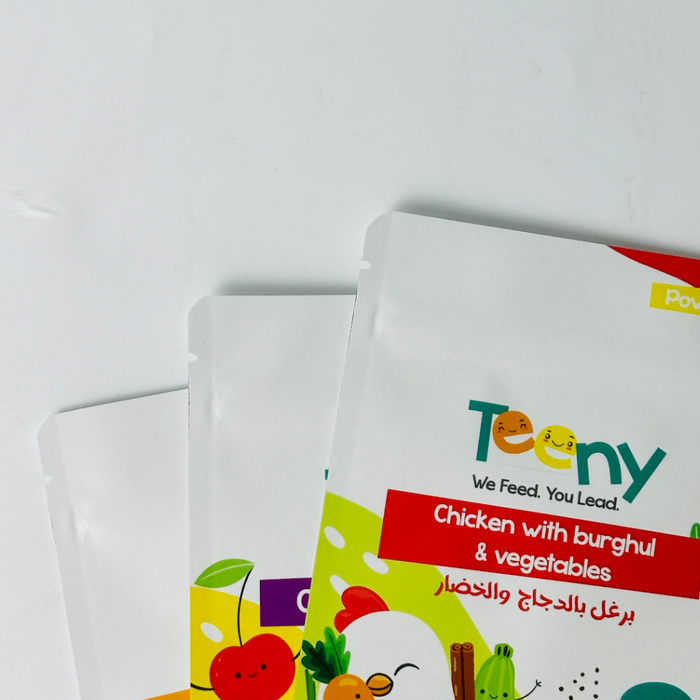 Resealable zipper stand up pouch baby food packaging