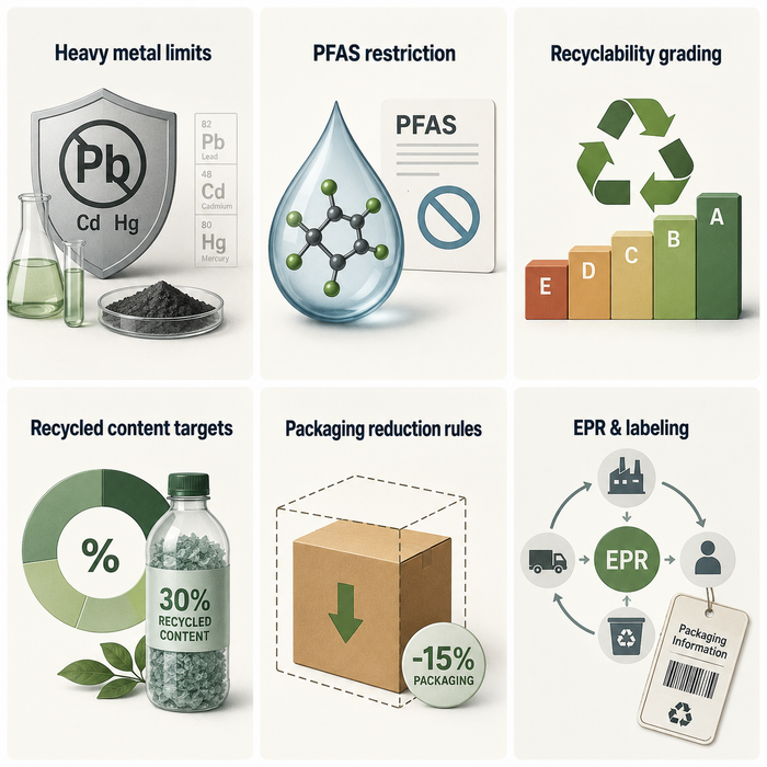 Six core PPWR packaging compliance requirements