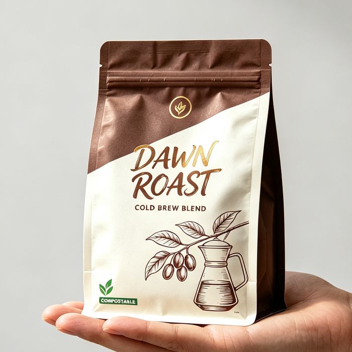 Custom Printed Compostable Coffee Bag Detail