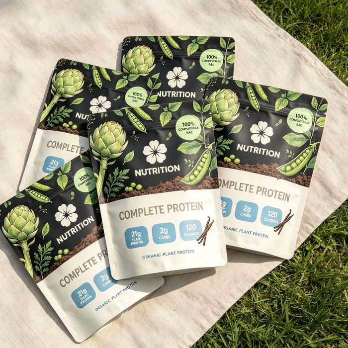 Compostable Stand Up Whey Protein Powder Bags
