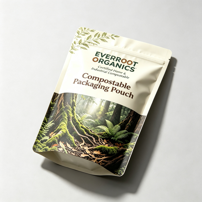 Custom printed compostable packaging bag surface printing detail