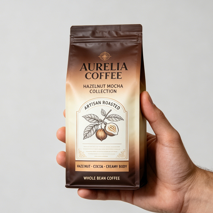 High quality CMYK printing detail on kraft coffee packaging pouch