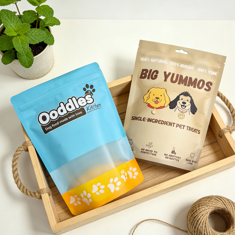 Custom Print Dog Food Pouch with Clear Window (1)