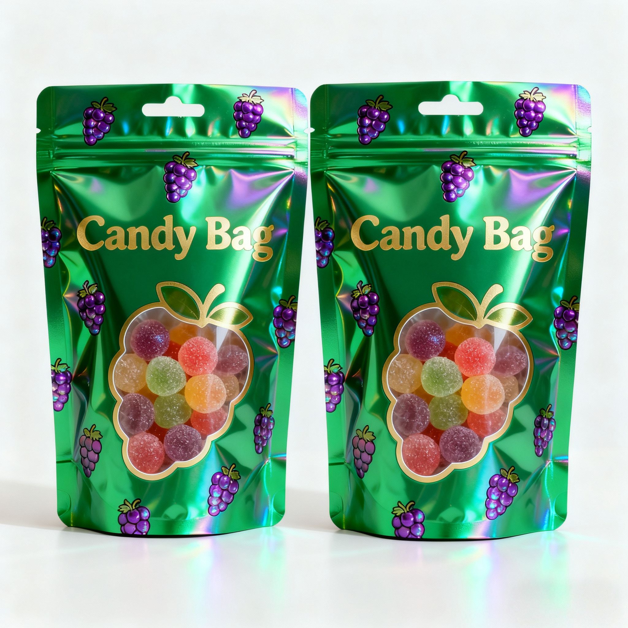 mylar pouch shaped clear window detail