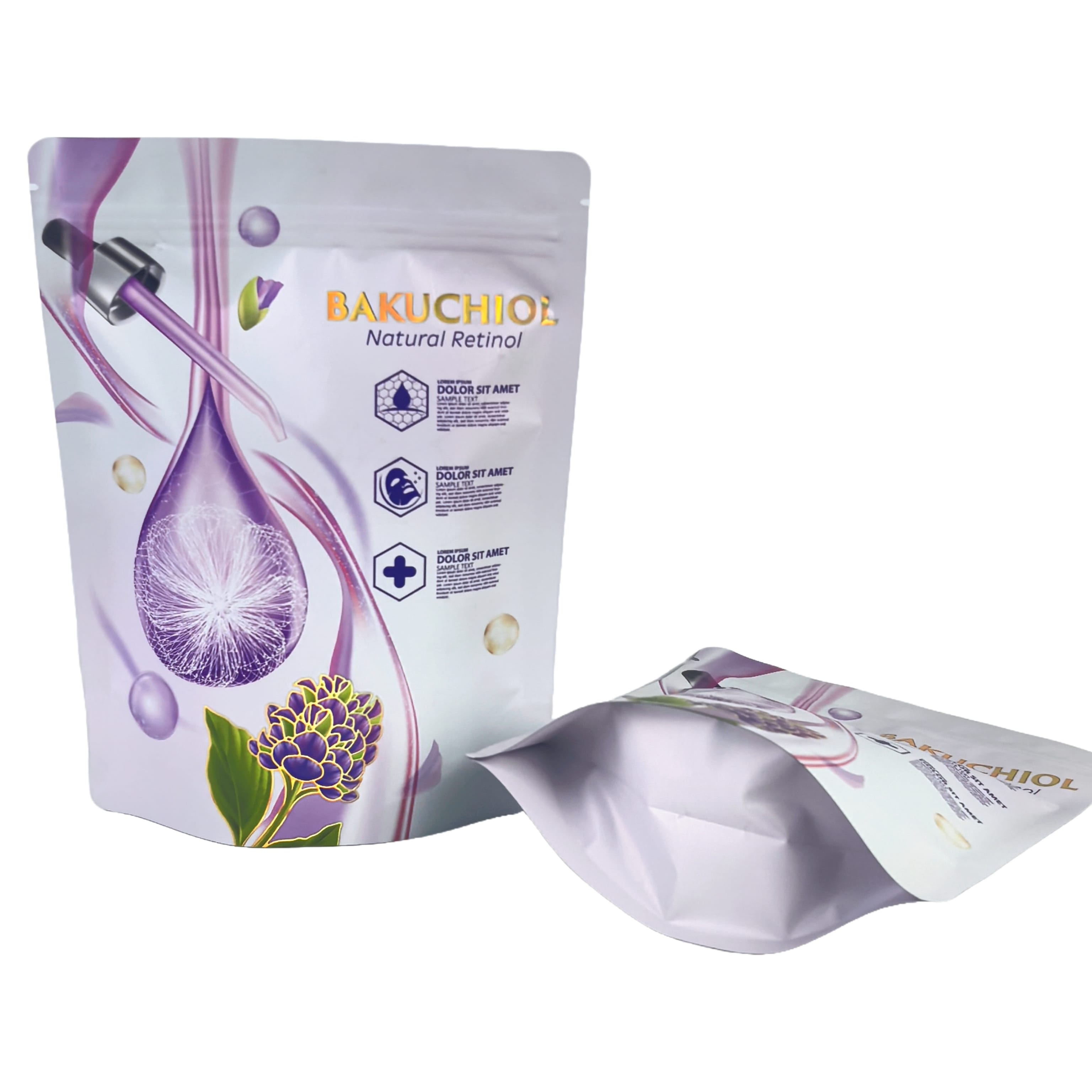 Custom Stand Up Pouch With Hot Foil Stamping