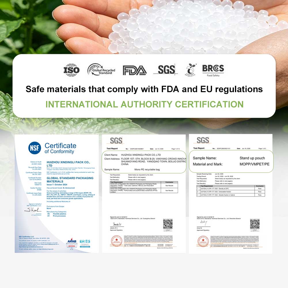 Packaging Certification FDA EU Compliance Certificate