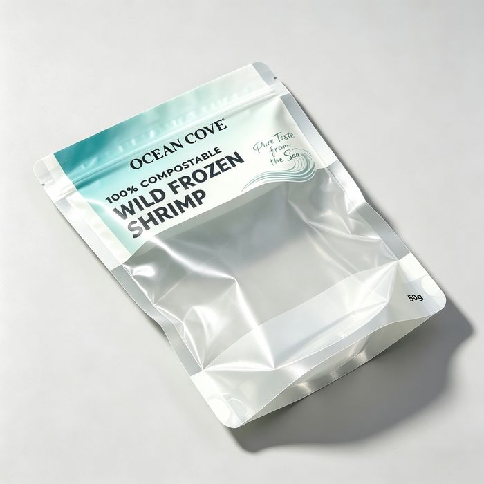 custom compostable frozen food pouch gusset structure
