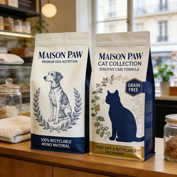 Recyclable pet food bags with Mono PE PCR material for sustainable pet brands - DINGLI PACK