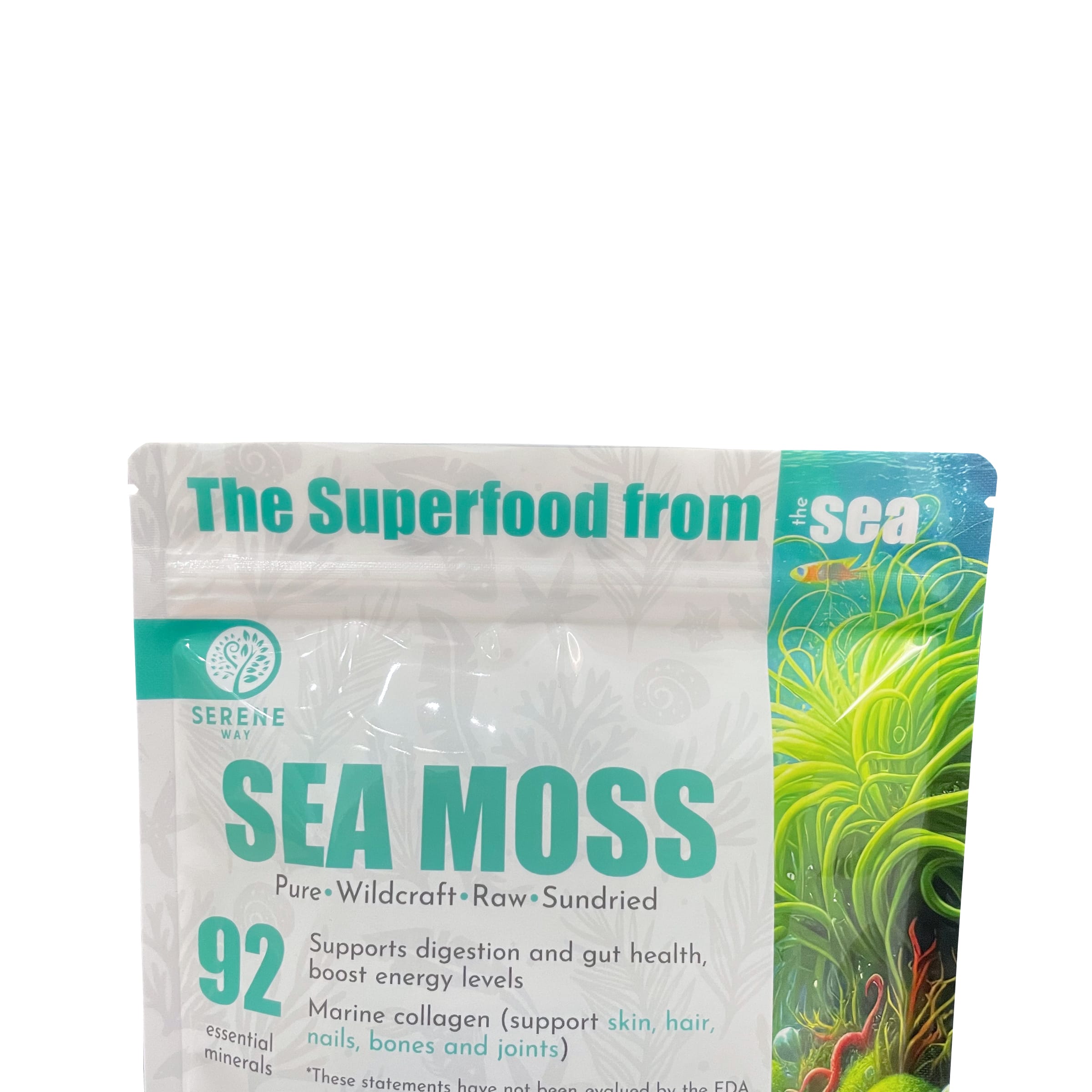 Sachet zippé transparent en mousse de mer de qualité alimentaire (1)