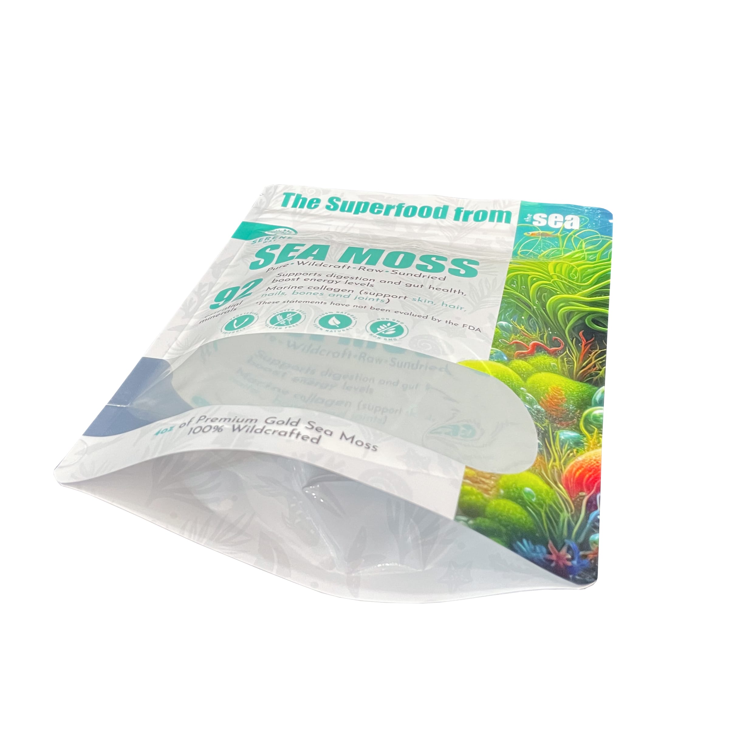 Sachets zippés transparents en mousse de mer de qualité alimentaire (6)