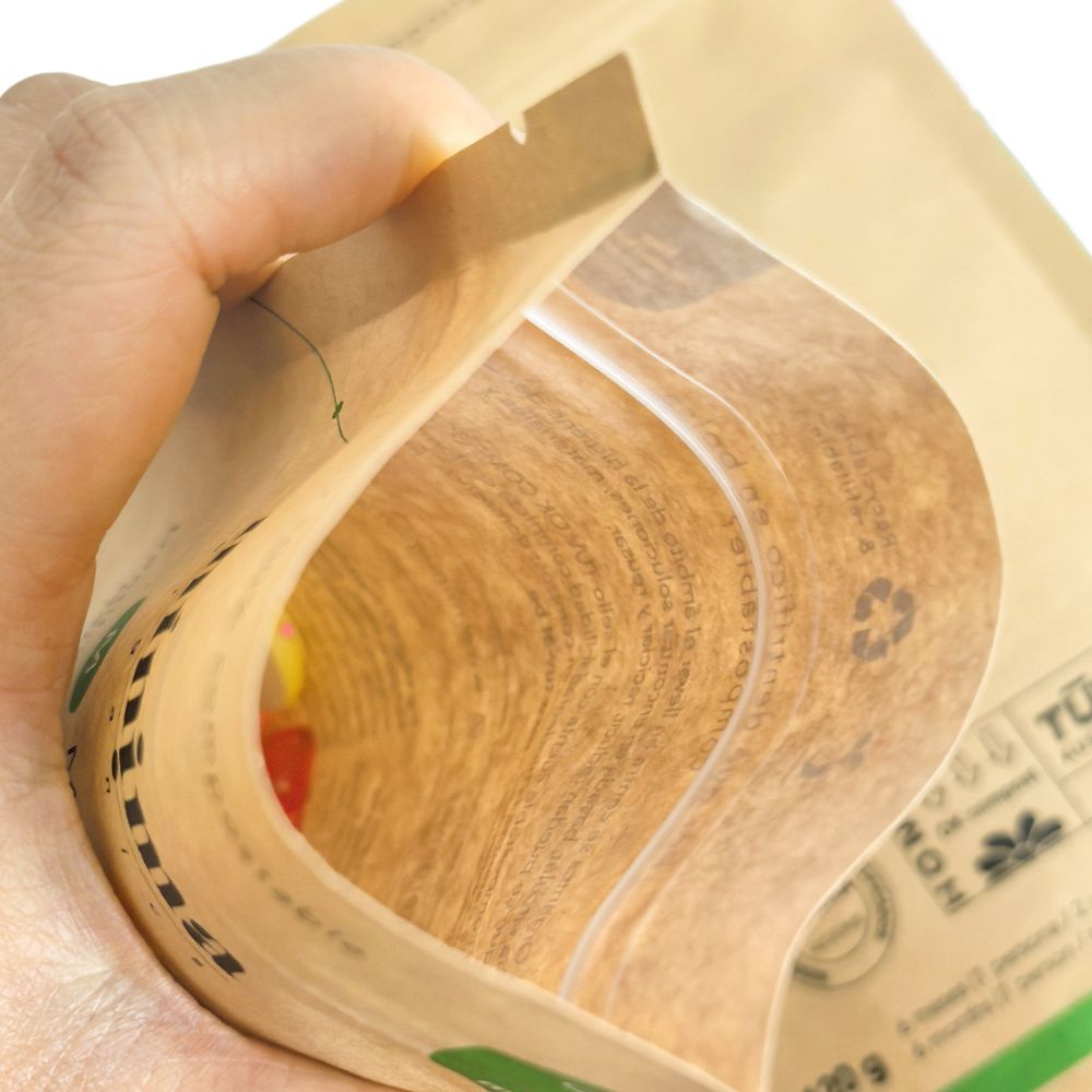 Kraft Paper Compostable Stand Up Pouch 