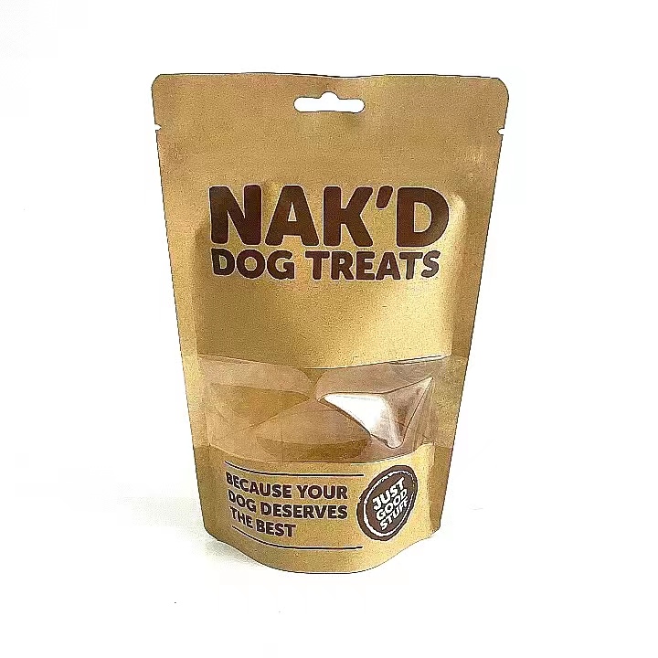 ransparent window kraft paper stand up pouch design