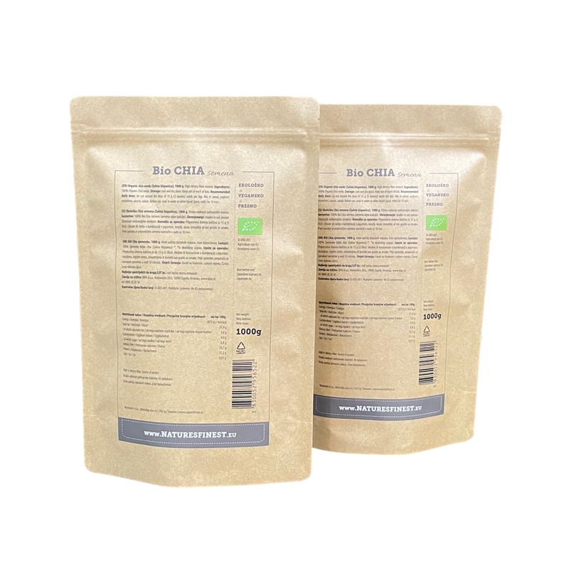 Kraft Paper Texture Custom Food Pouch Packaging