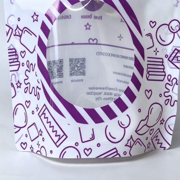 Custom recyclable child resistant mylar bag with transparent window