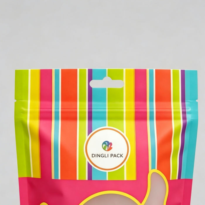 Custom recyclable food packaging pouch zipper detail