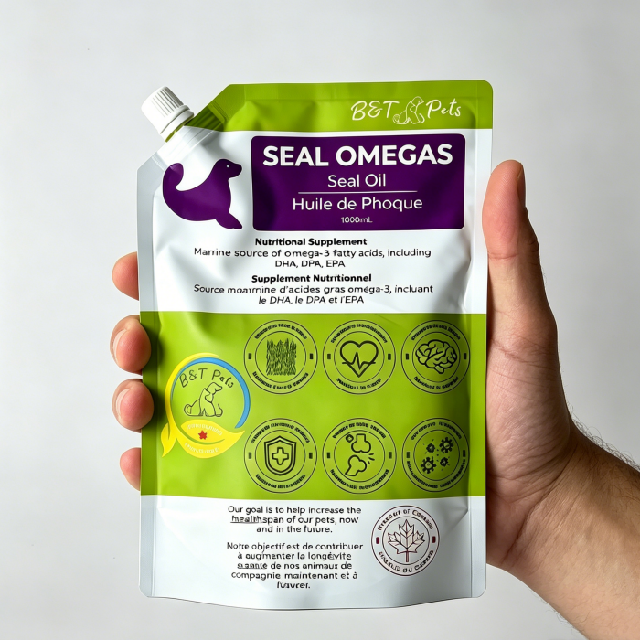 High quality printing detail on custom pet supplement spout pouch