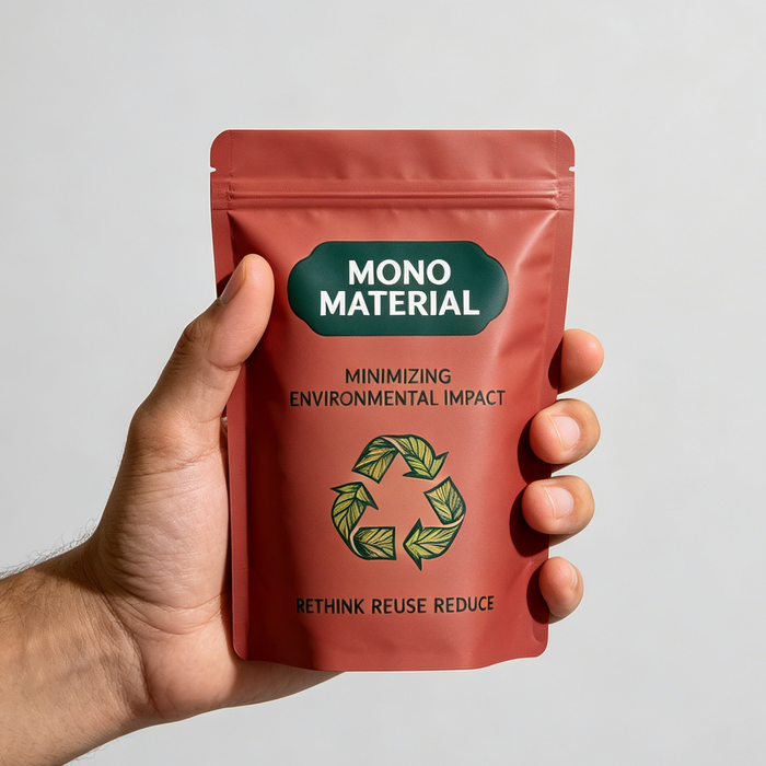 High resolution printing detail on sustainable stand up pouch