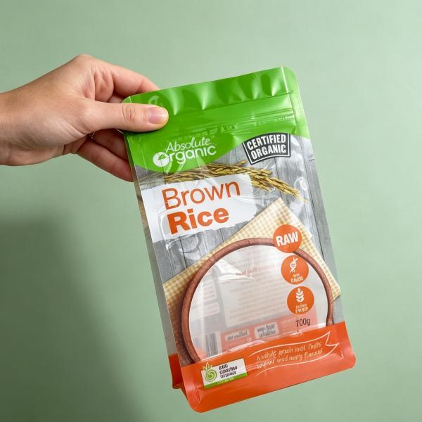 Custom recyclable pouch window