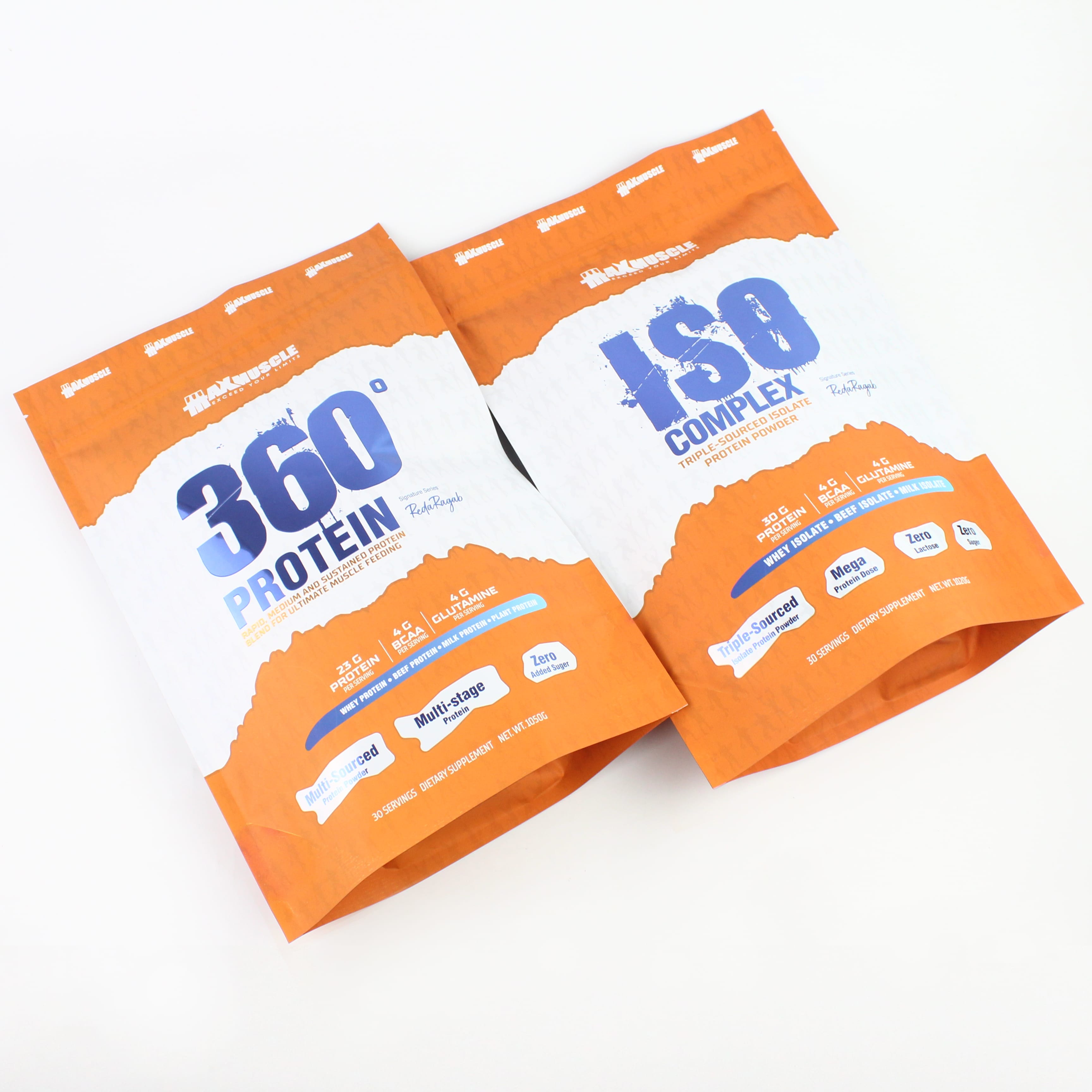 أكياس مسحوق البروتين المخصصة بسحاب