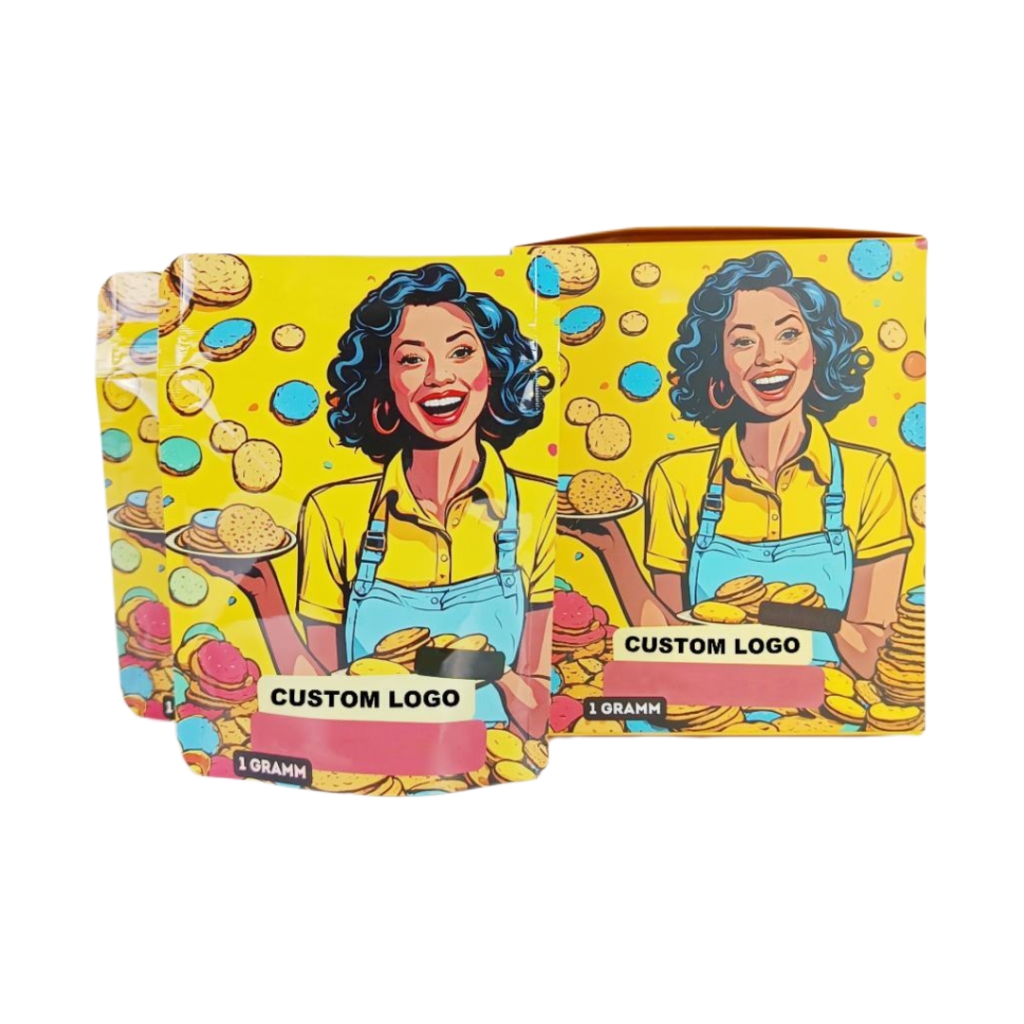 Customized Printed Mylar Bags with Counter Display Boxes