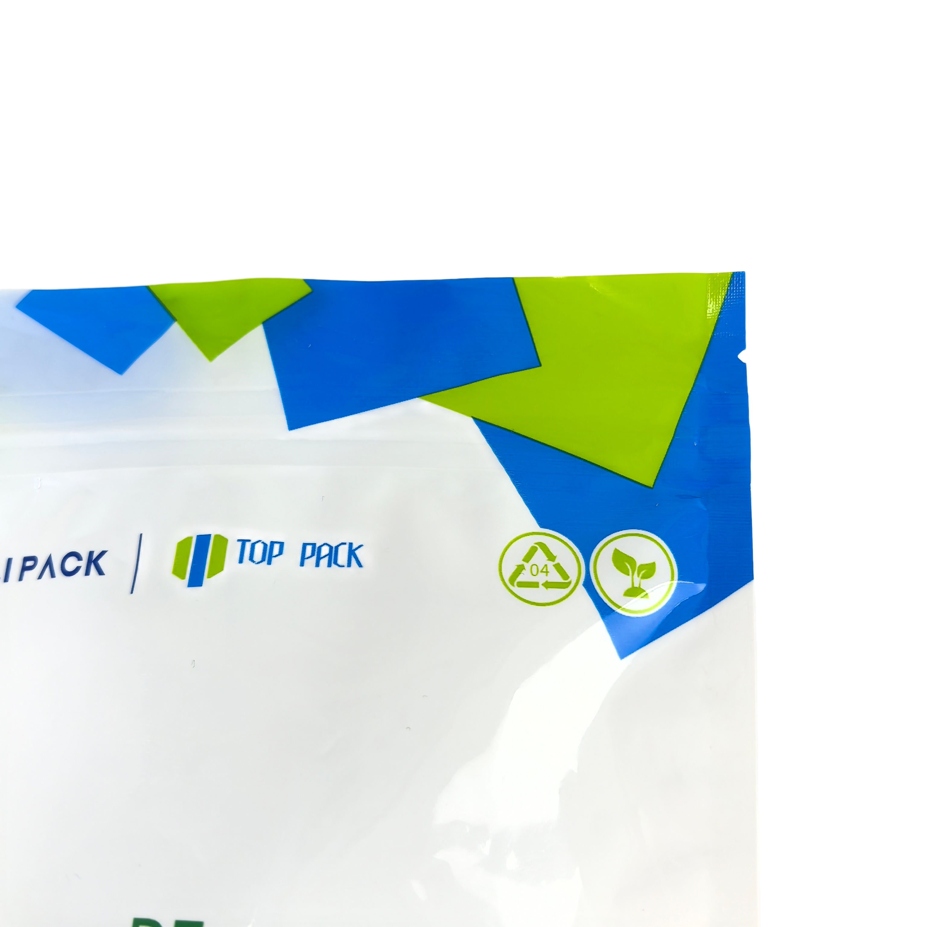 Custom stand up pouch easy tear notch resealable zipper recyclable packaging