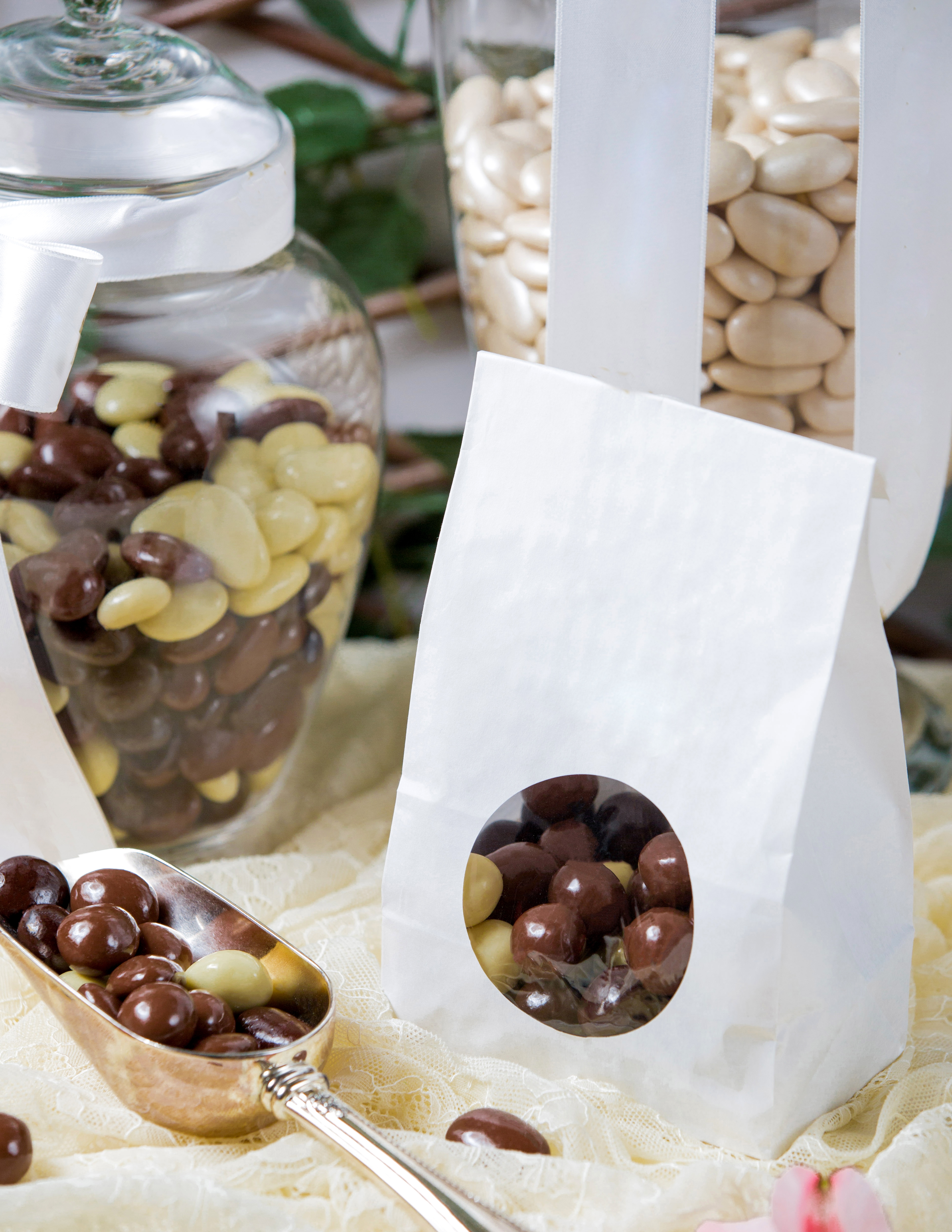 black and white chocolades on the table