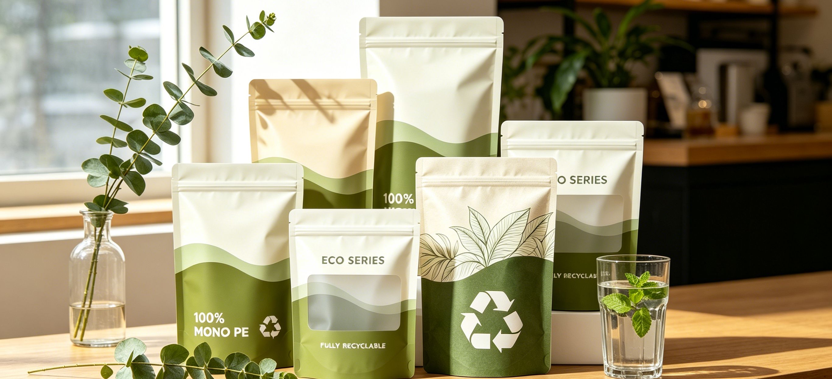 Custom recyclable pouches manufactured by DINGLI PACK for global brands