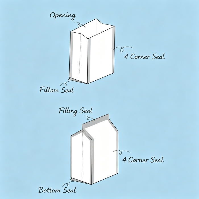 Quad Seal vs Flat Bottom Pouches