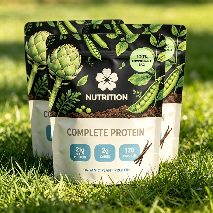 Sustainable compostable food packaging bags