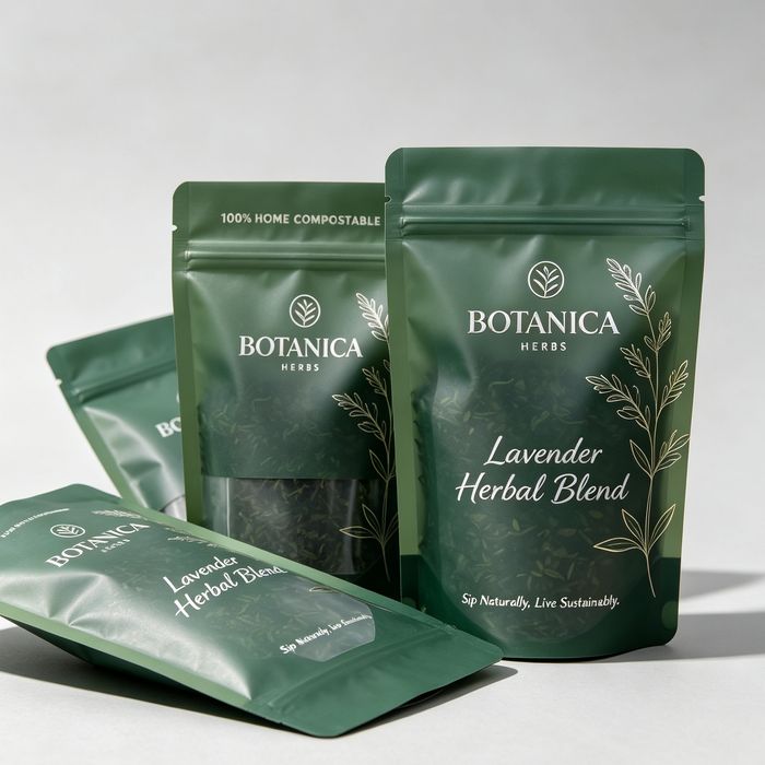 Compostable stand up pouch with clear window