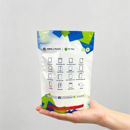 Custom stand up zipper pouch self-standing bottom